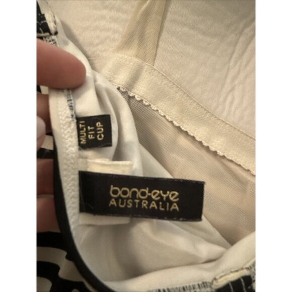 Bond-Eye Australia Swimsuit Size 14 US 10 One Piece Ruched Sweetheart Striped - Picture 5 of 8